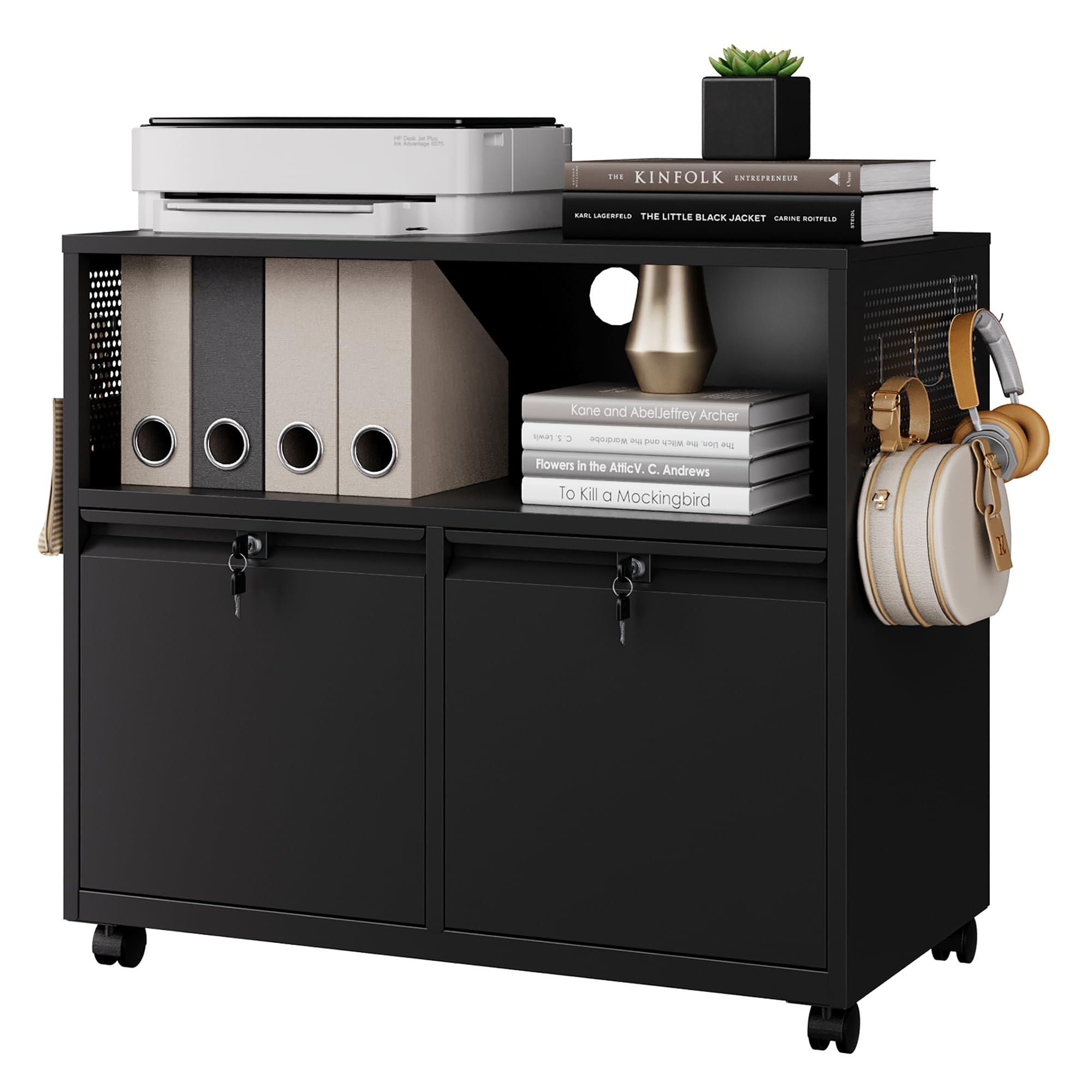 Printer Stand - Mobile 2 Drawer File Cabinet with