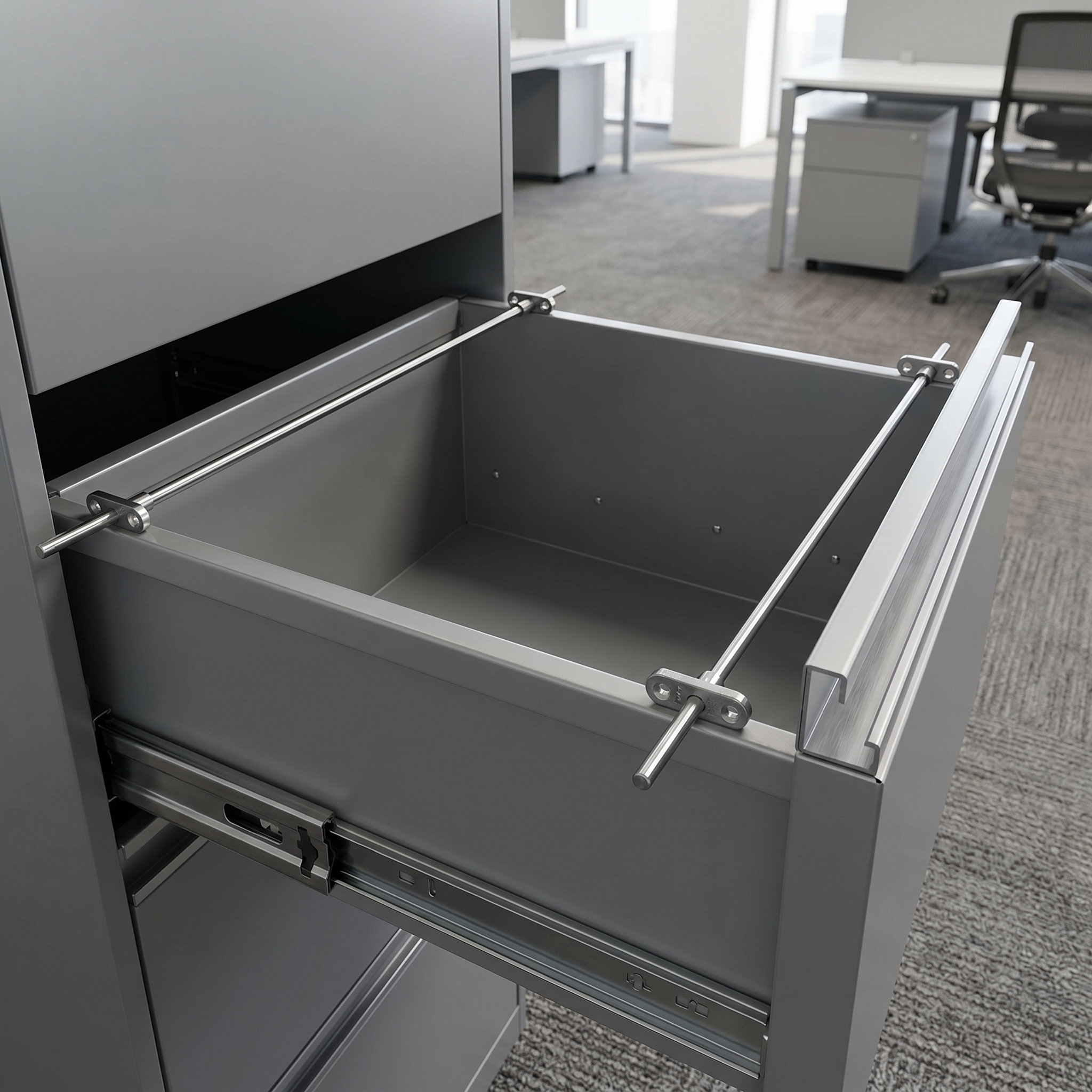 File Cabinet - Stainless Steel Hanging File Folder Bar