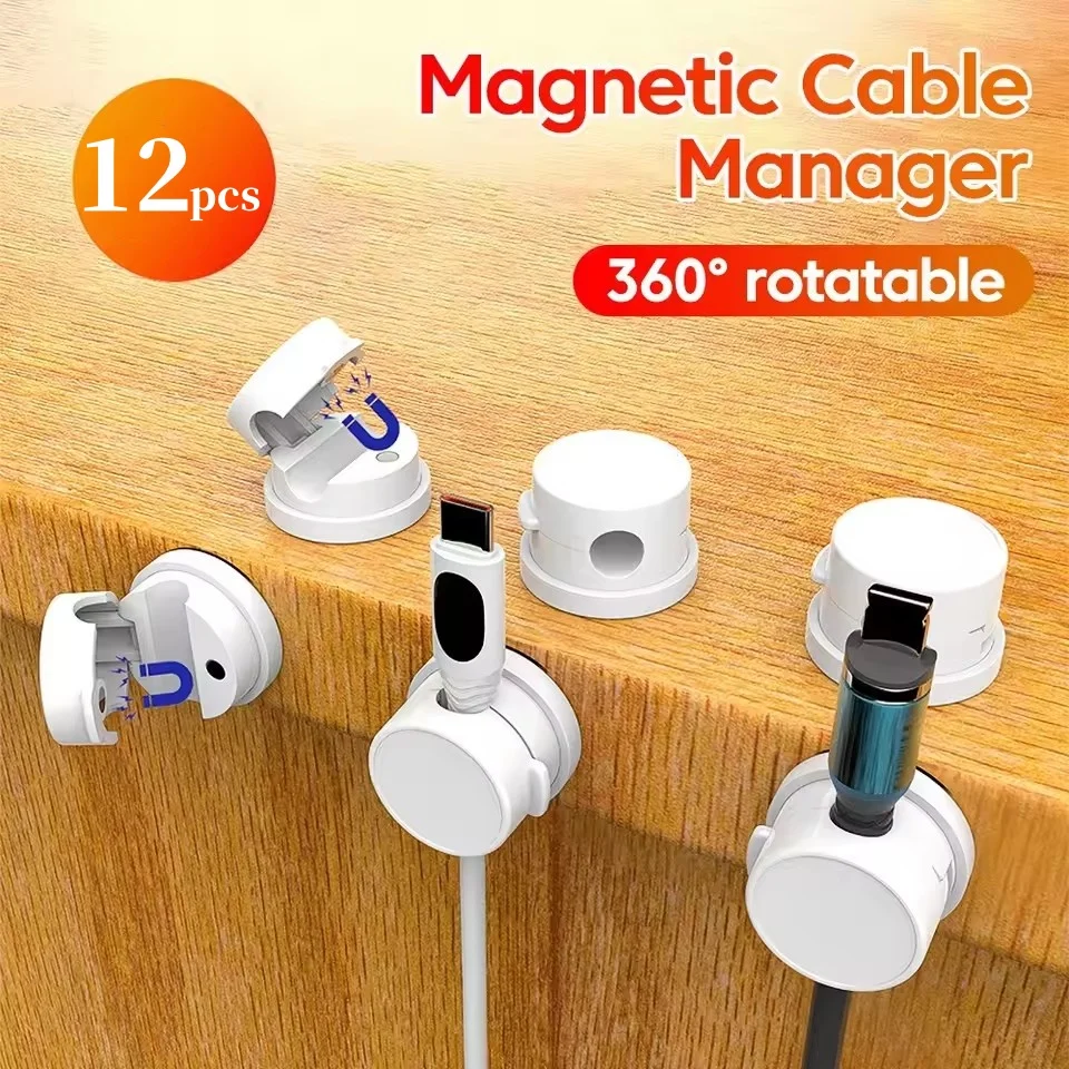 360 Rotation Magnetic Cable Cl - Desk Organizer ulasan dan harga