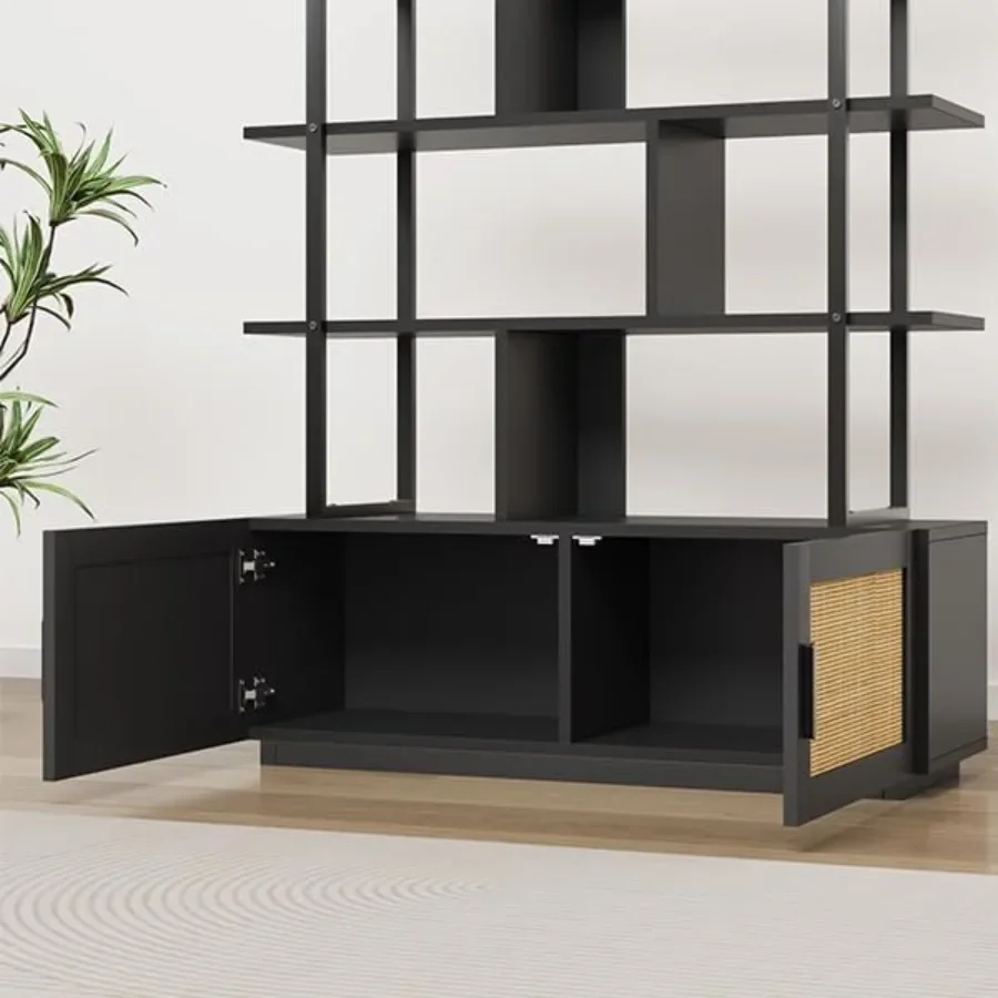 5-Tier Rattan Bookshelf with S - Bookshelf ulasan dan harga