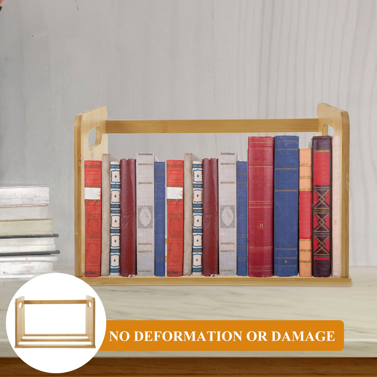 Wooden Desktop Bookshelf Vinyl - Bookshelf ulasan dan harga