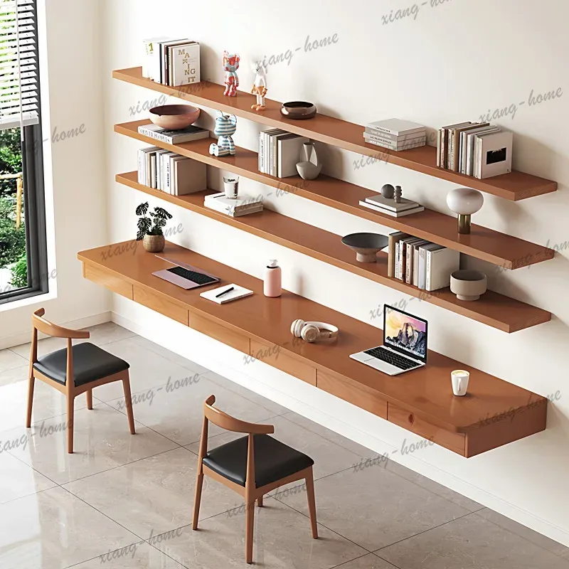 YJ Modern Solid Wood Wall-moun - Bookshelf ulasan dan harga