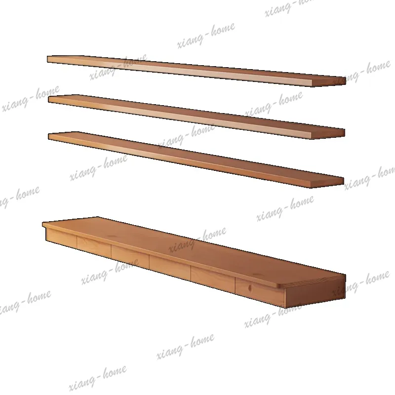 YJ Modern Solid Wood Wall-moun - Bookshelf ulasan dan harga