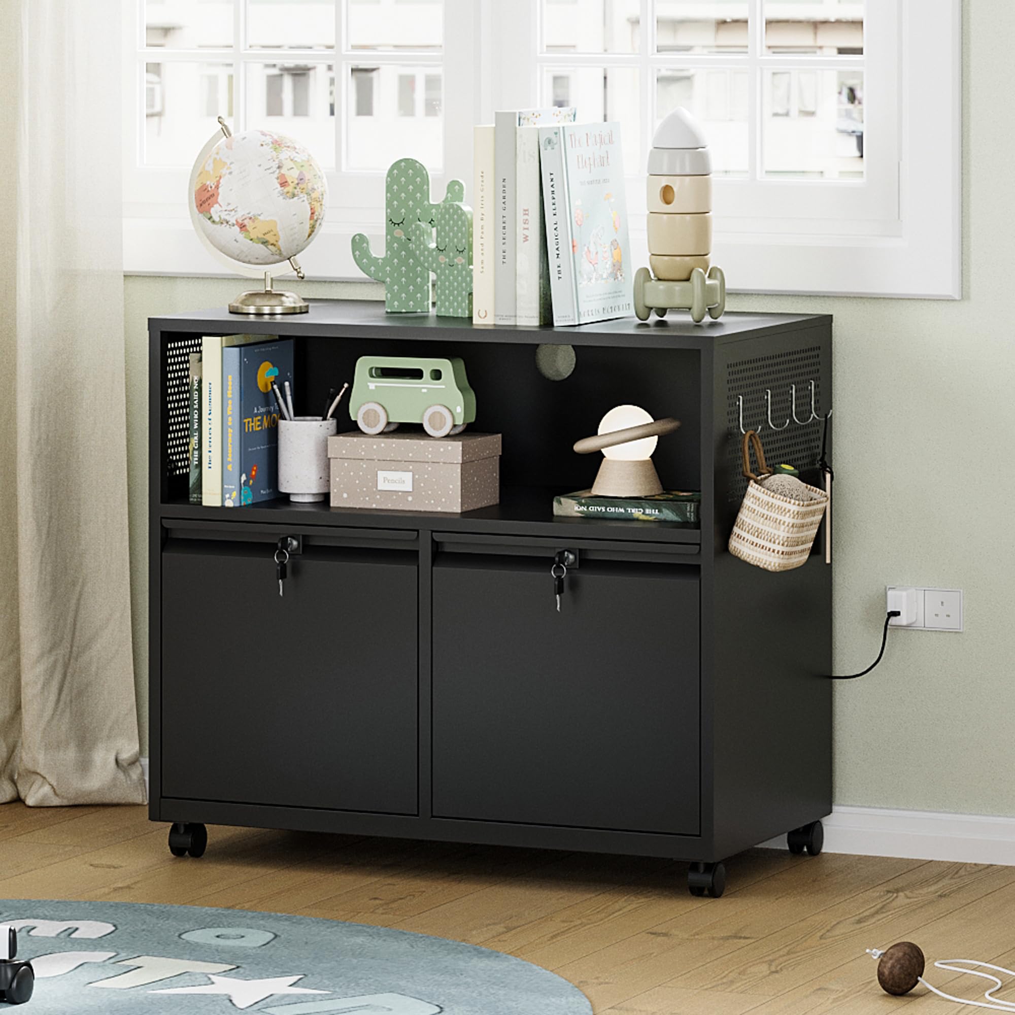 Mobile 2 Drawer File Cabinet w - Printer Stand ulasan dan harga