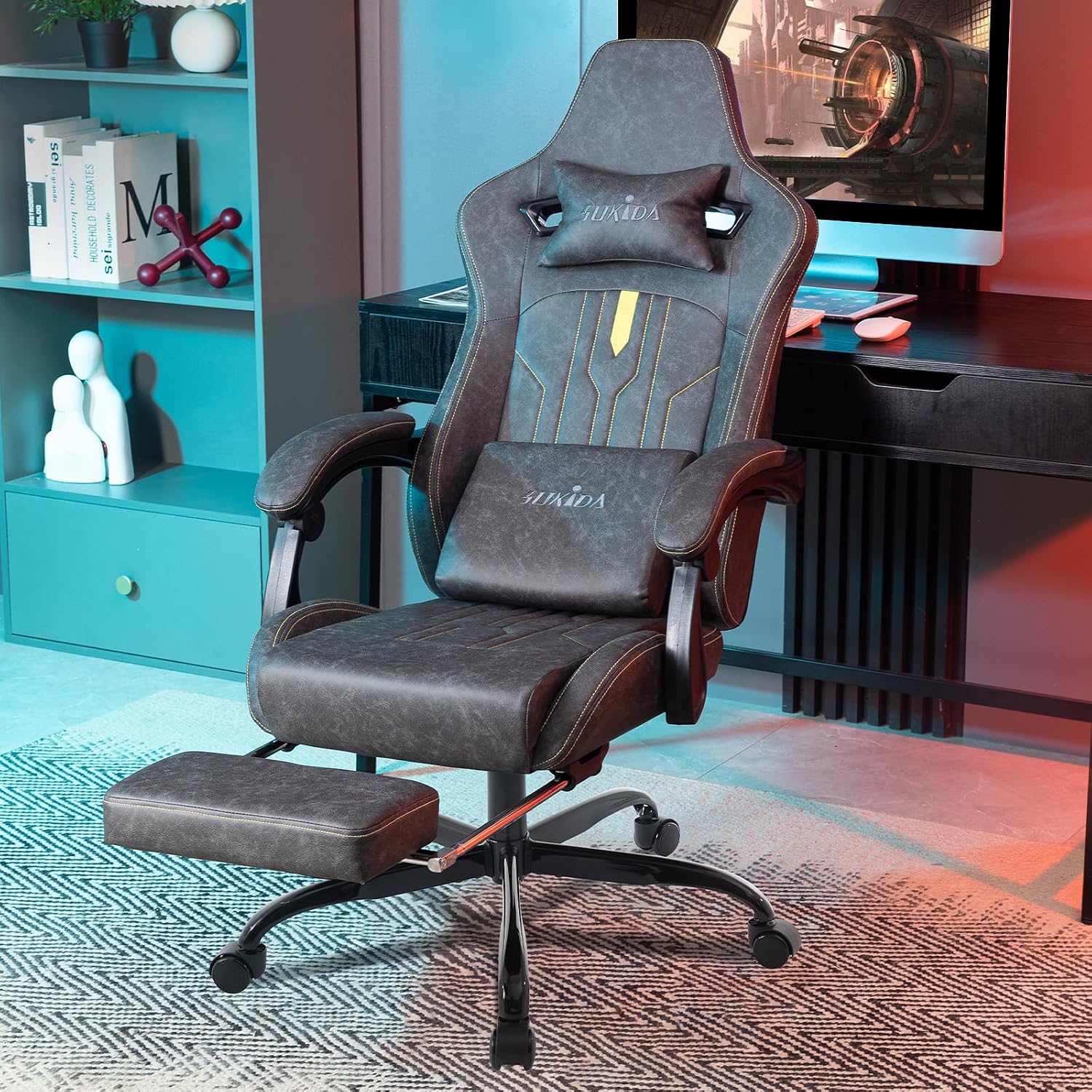 Gaming Chair with Footrest Erg - Office Chair Cushion ulasan dan harga