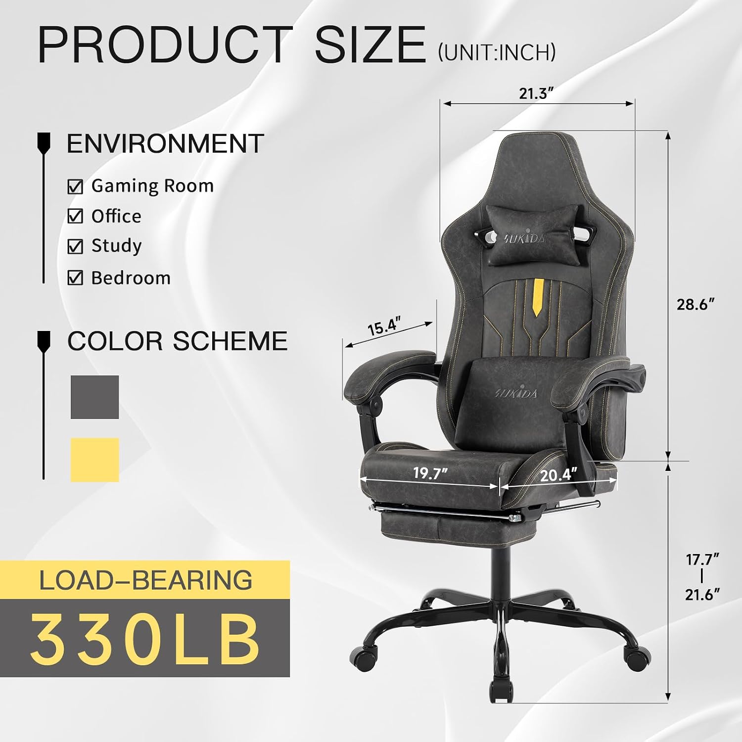 Gaming Chair with Footrest Erg - Office Chair Cushion ulasan dan harga