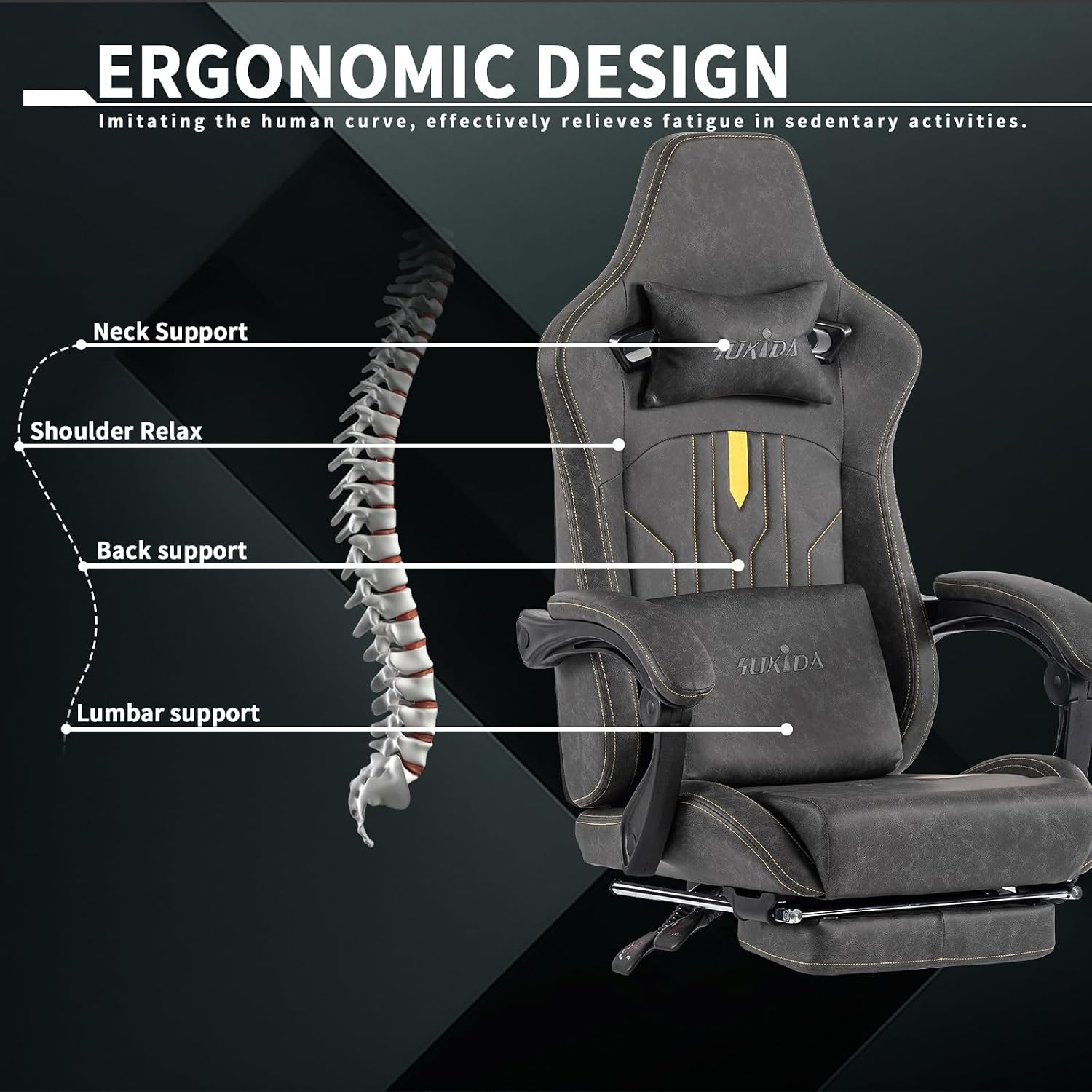 Gaming Chair with Footrest Erg - Office Chair Cushion ulasan dan harga