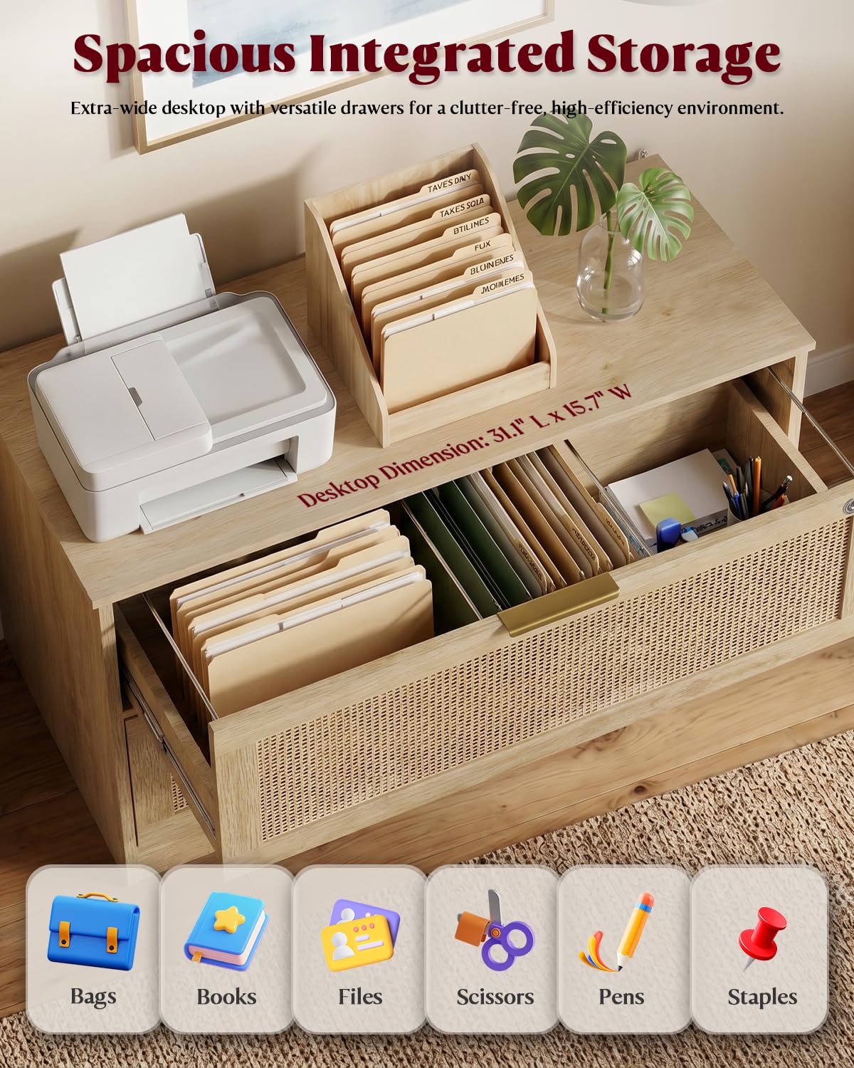 2 Drawer File Cabinet with Loc - Printer Stand ulasan dan harga