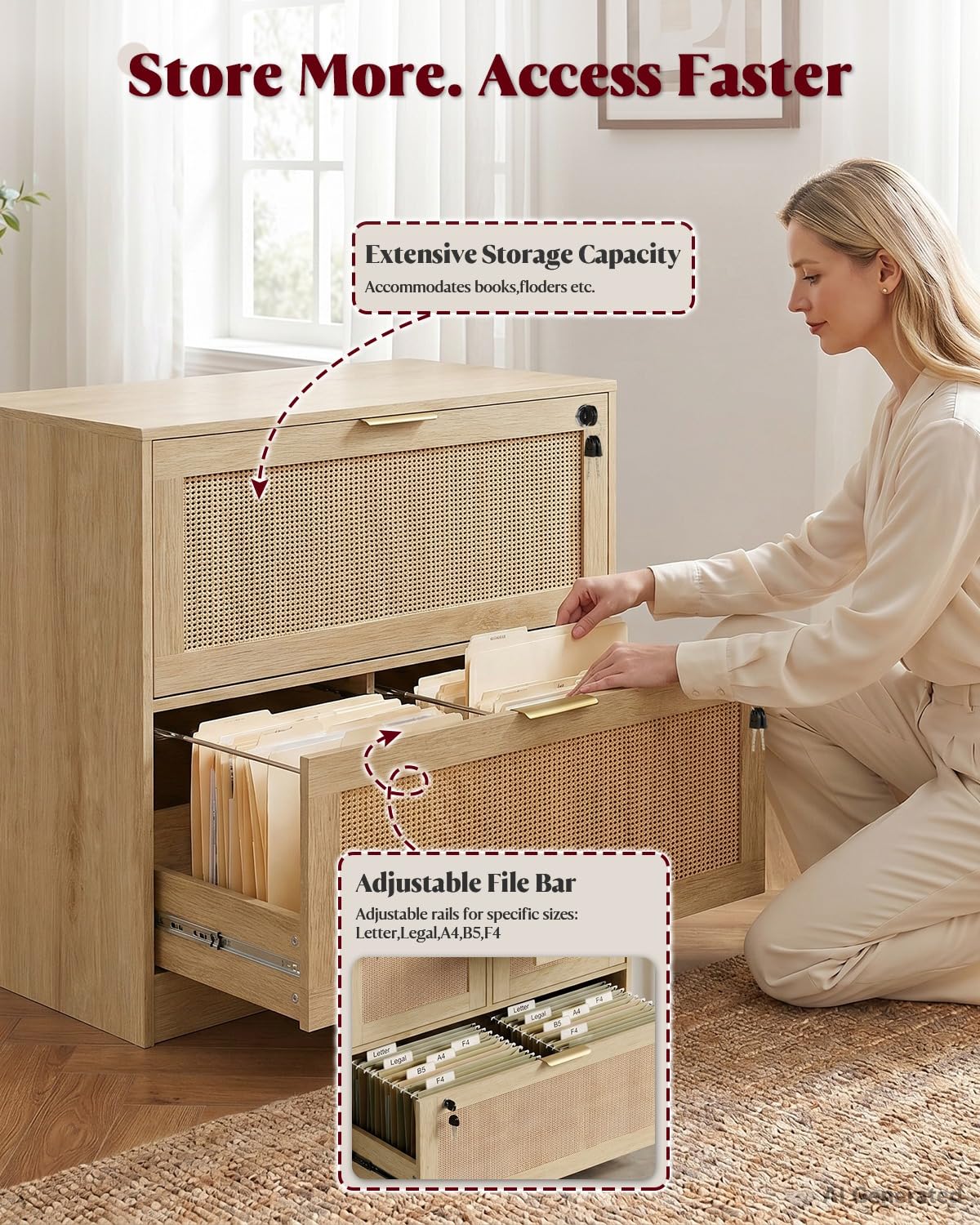 2 Drawer File Cabinet with Loc - Printer Stand ulasan dan harga
