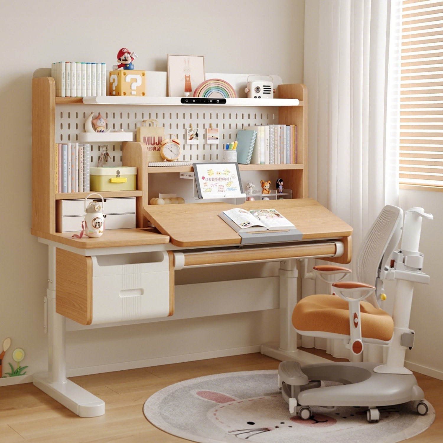 Solid wood study table Lifting - Desk Lamp ulasan dan harga