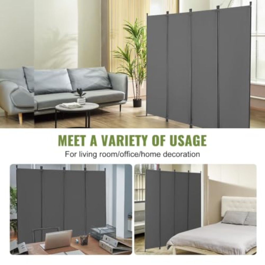 4-Panel Cloth Room Divider Fol - Partition Screen Divider ulasan dan harga