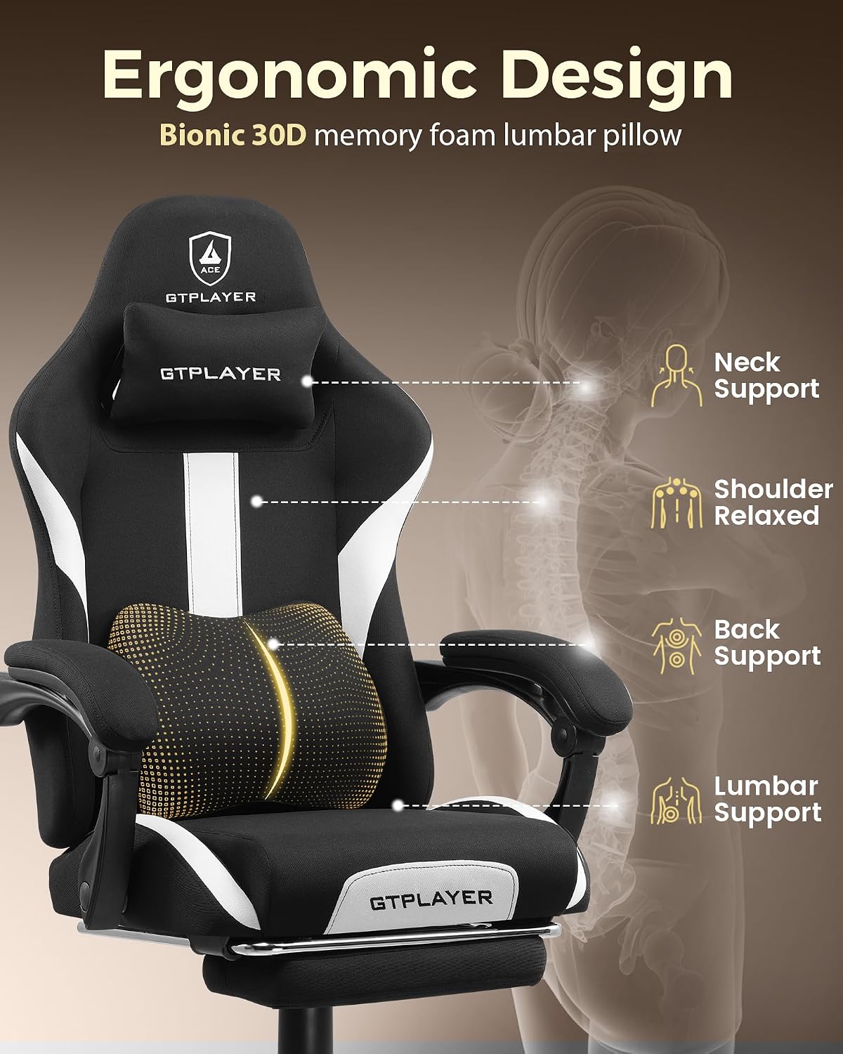 LUCKRACER Big and Tall Gaming  - Office Chair Cushion ulasan dan harga