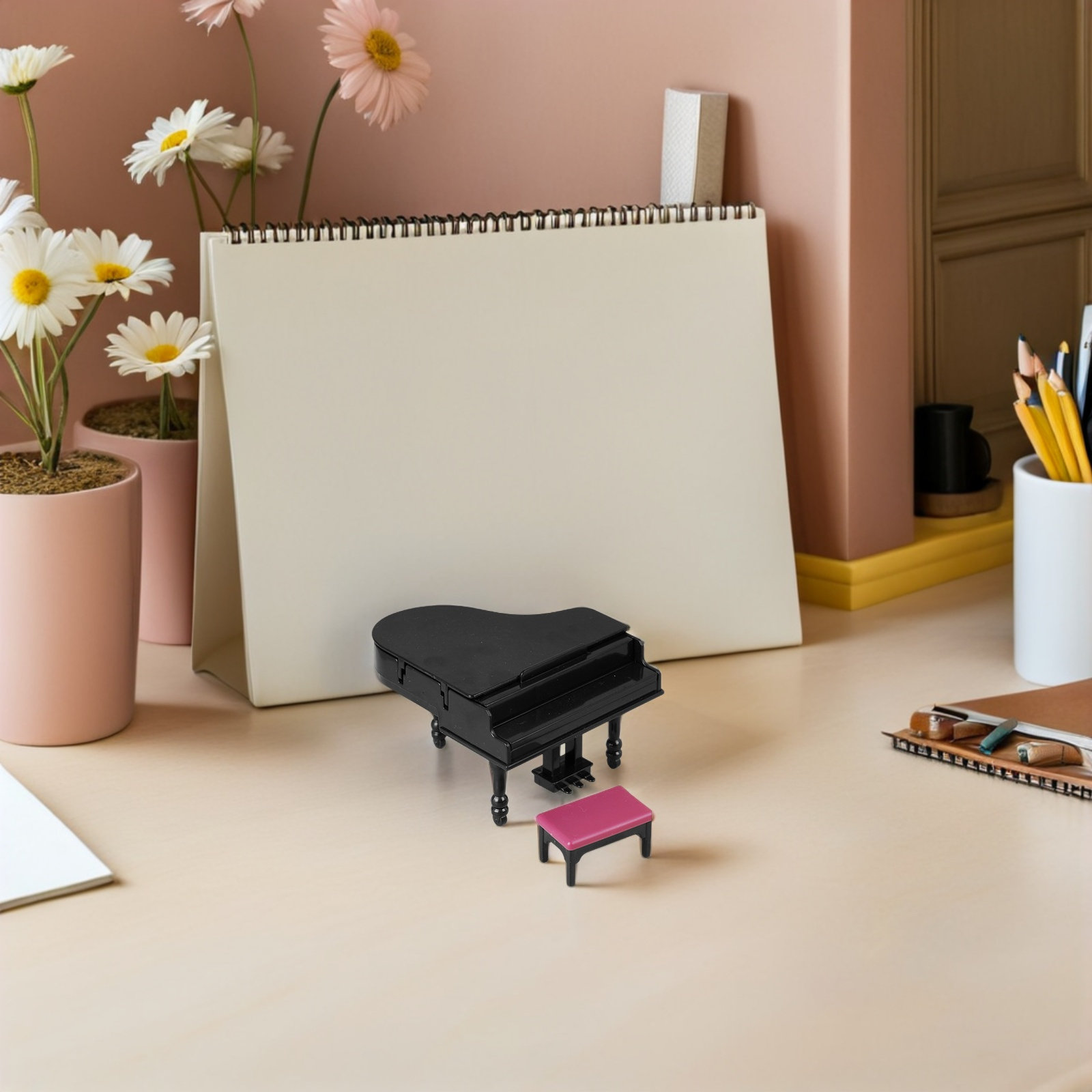 Mini Upright Piano Set for Dol - Office Stool ulasan dan harga