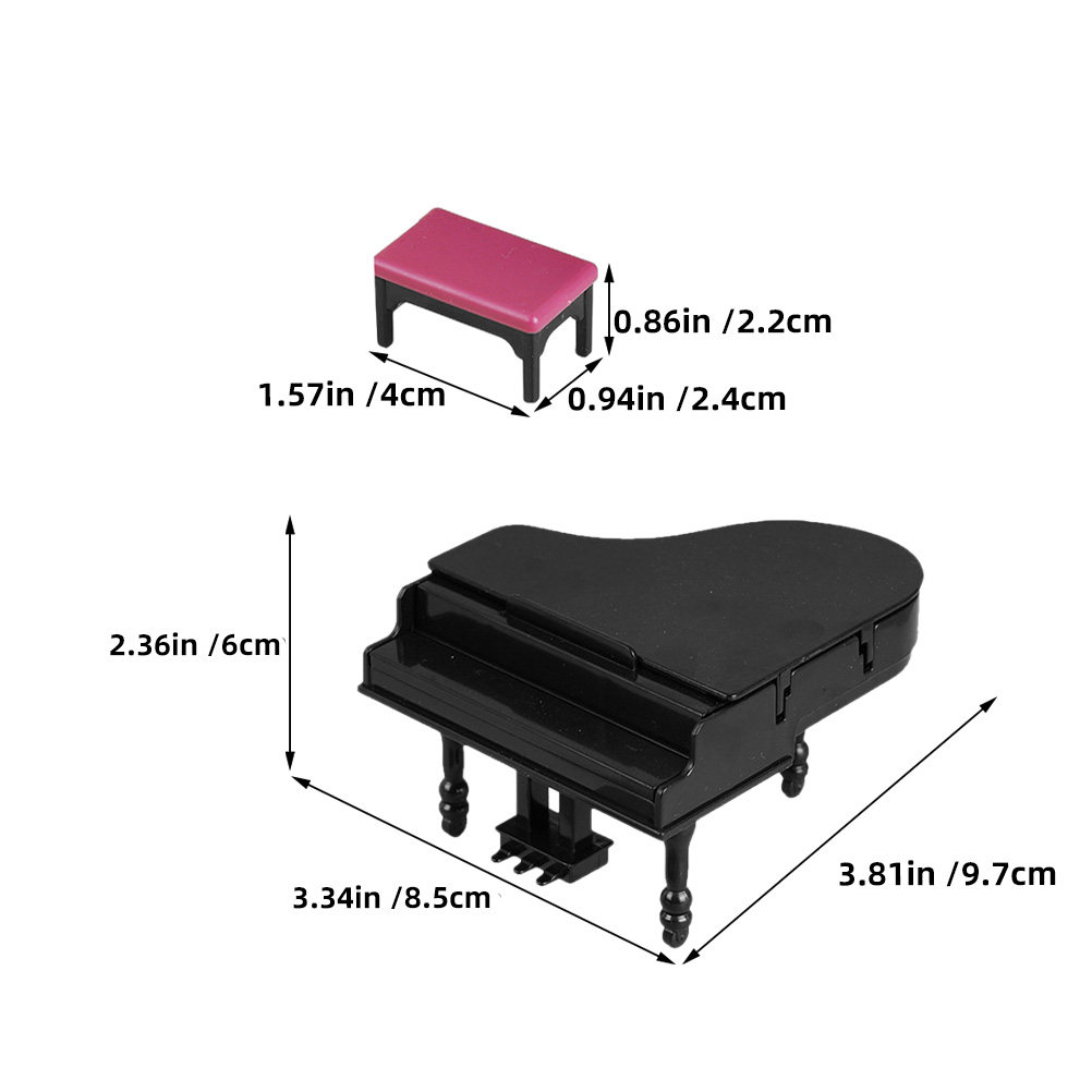 Mini Upright Piano Set for Dol - Office Stool ulasan dan harga